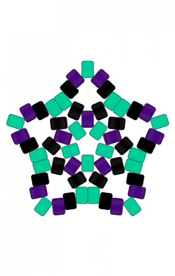 Turquoise, Purple, and Black Star - purple, star, teal