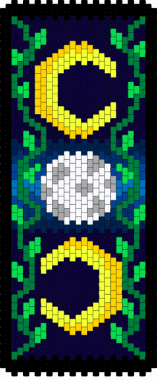 Moon & Ivy Banner - black, blue, green, ivy, moon, nature, night, yellow