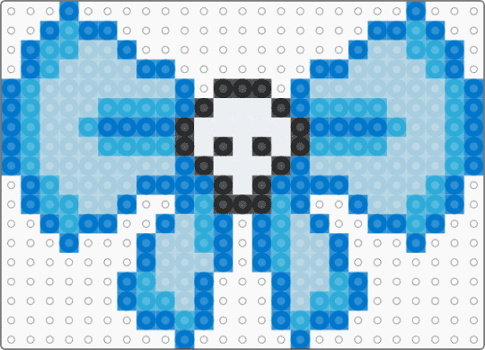 Blue skull hairbow - blue,light blue,skull,hairbow,kawaii,alt,goth,scene,pastelgoth