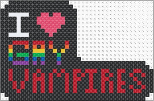 I love vampires (small ver.) charm - black,red,vampire,vampires,gay,lgbtq,prideflag,pridemonth