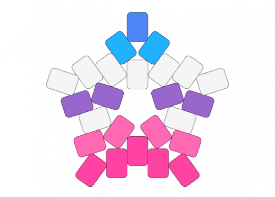 bigender flag star v2 - pink, purple