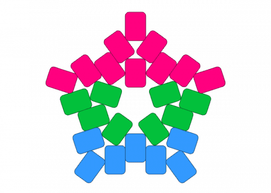 poly pride star - green, pink