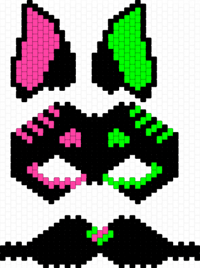mask i guess? - alterhuman, animal, black, green, mask, pink, therian