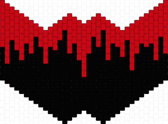 red mask - black, red