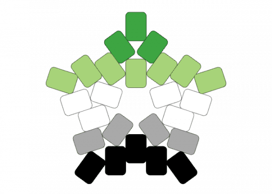aromantic star - aromantic, beige, green, pride, star