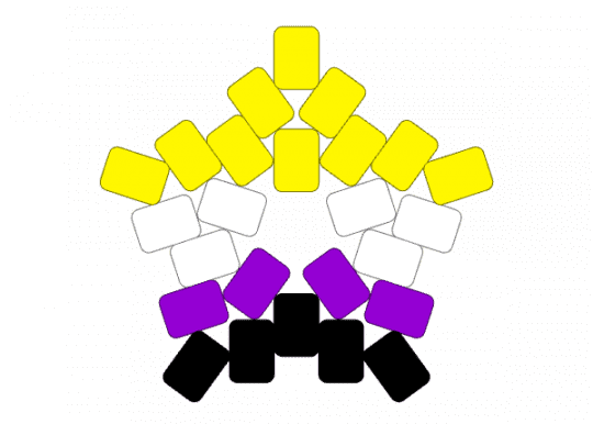 non binary star - purple, yellow