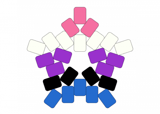 genderfluid star - blue, purple