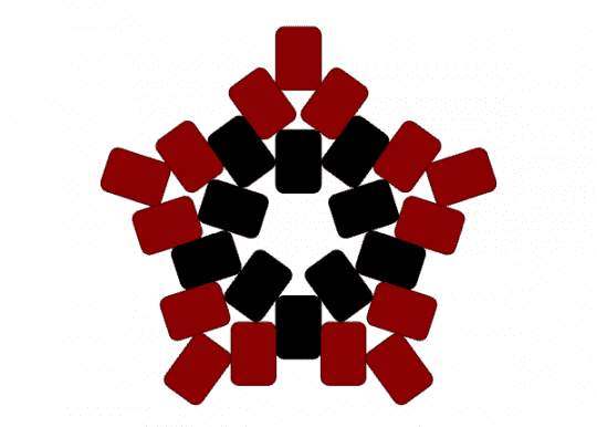 star - black, red