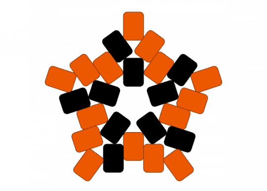 halloween star  v2 :P - black, orange