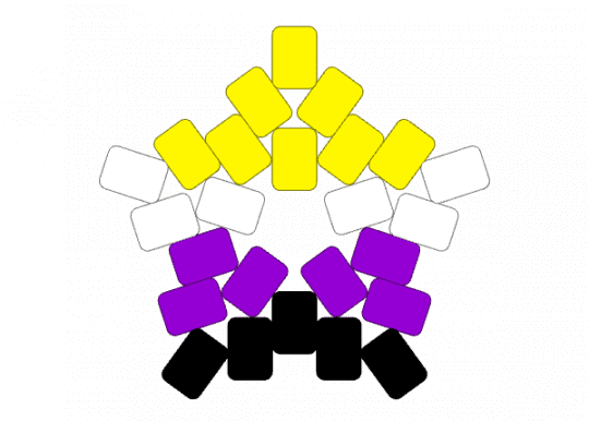 non binary star - purple, yellow