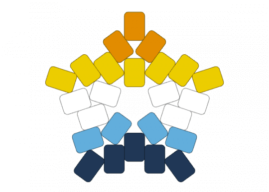 aroace pride star - blue, yellow