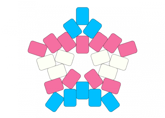 trans star - light blue, pink
