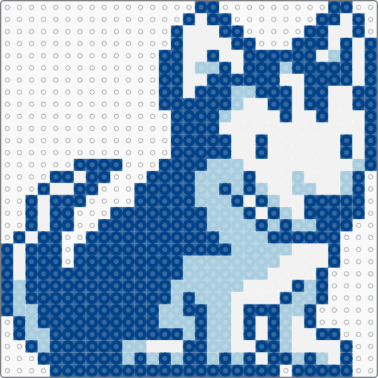 Husky sprite - blue,husky,dog,sprite,gameboy color,animal,puppy,white