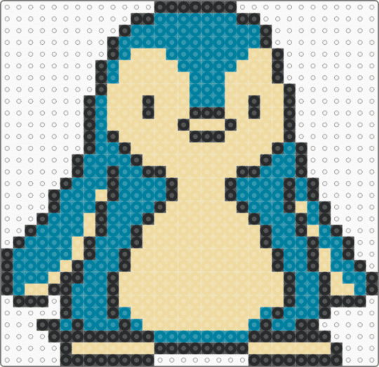 Penguin sprite - beige,teal,penguin,animal,gameboy color,sprite,blue,cream