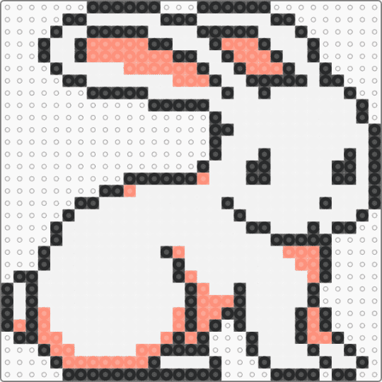 Bunny 1 sprite - white,bunny,rabbit,sprite,gameboy color,animal,pink