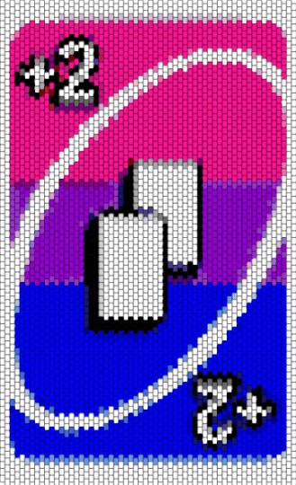 Bisexual plus two card - pink,purple