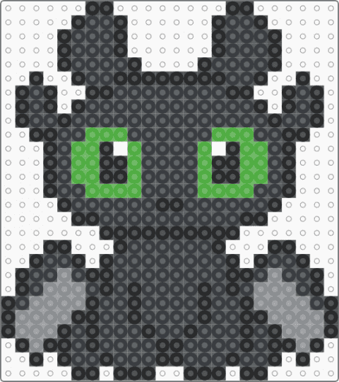 Toothless - black, gray, green