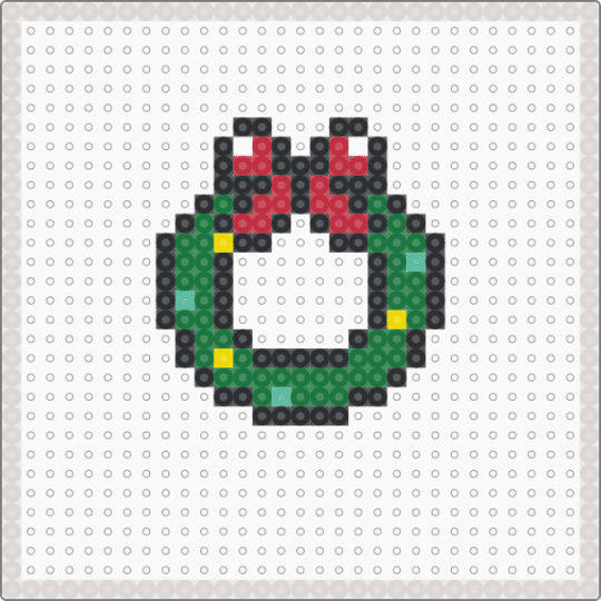 Perler Bead Christmas - Ring - beige,green