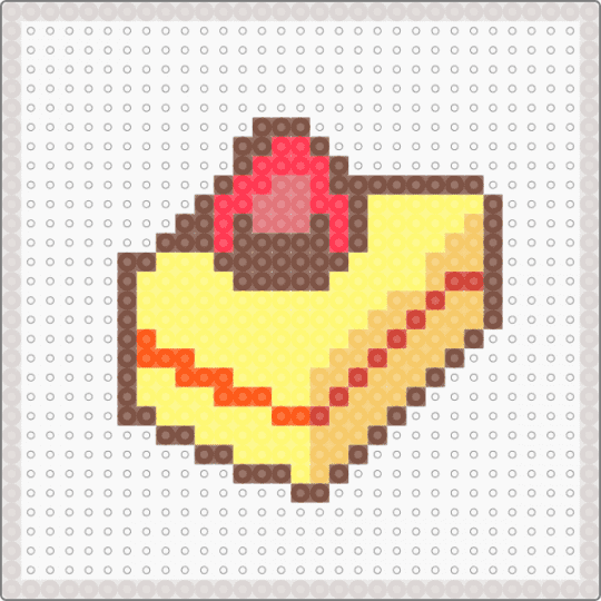 Perler Bead Bakery - Strawberry Cake - tan,yellow,beige
