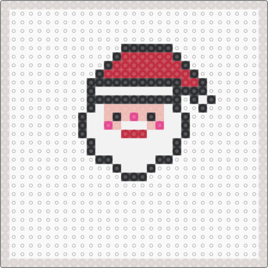Perler Bead Christmas - Santa - beige