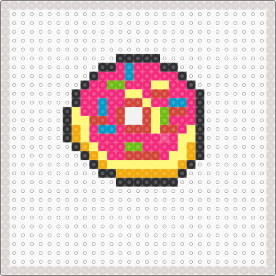 Perler Bead Bakery - Bonut - pink,beige