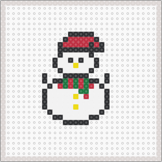 Perler Bead Christmas - Snowman - beige
