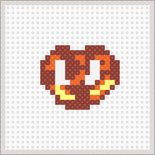 Perler Bead Bakery - Pretzel - red,beige
