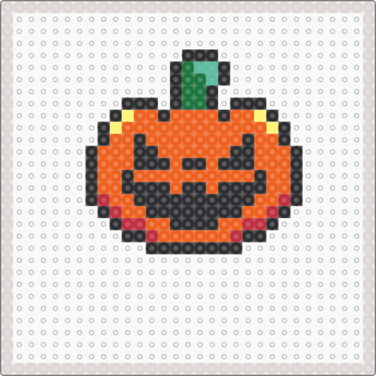 Perler Bead Halloween - Pumpkin - beige,orange