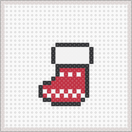 Perler Bead Christmas - Socks - beige,red