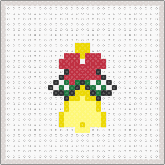 Perler Bead Christmas - Bell - beige,yellow