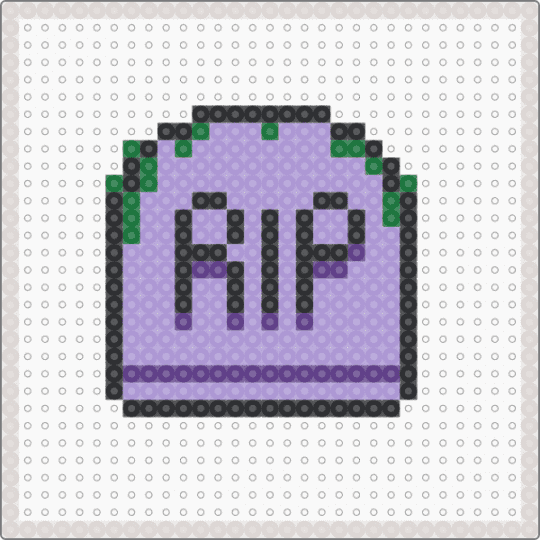 Perler Bead Halloween - Grave - beige,pink