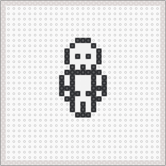 Perler Bead Halloween - Skull - beige