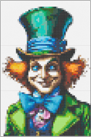 Mad hatter AI - mad hatter,alice in wonderland,character,top hat,fantasy,green,orange