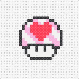 pink mush - mushroom,hearts,mario,video games,nintendo