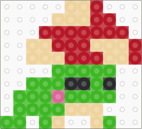 Shroom frog 2 - beige, green, red