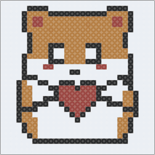 hamster holding heart - white,tan