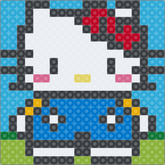 hello kitty outside - white,green,light blue,blue
