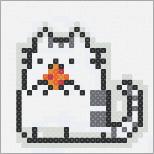 Cat eating pizza - white,gray