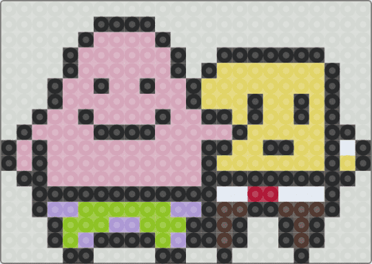 spongebob and patrick - white,pink,yellow