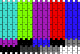 TV Glitch - glitch,emergency broadcast system,colorful,geometric,panel,television,tv,teal,green,purple,red,blue