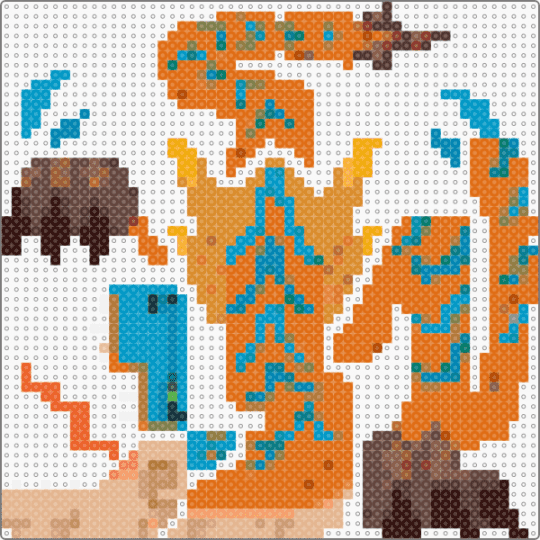 Tigrex - brown,orange,light blue,beige,monster hunter,tigrex
