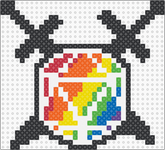 DND Rainbow D20 Dice - black, colorful, orange, white, yellow