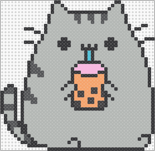 Pusheen Drinking Boba - beige