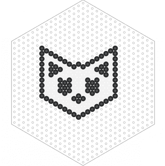 Ghost/skeleton cat perler!! - black, white