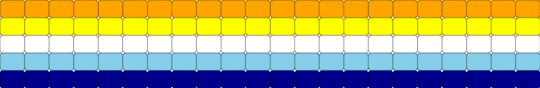Aroace ladder stitch - light blue, orange, purple, yellow