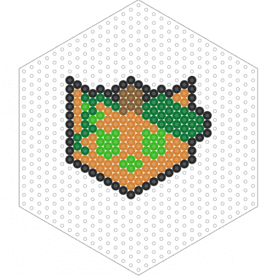Pumpkin cat perler - green, orange