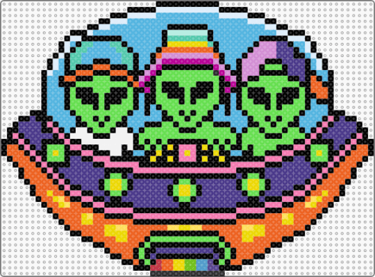 levity aliens - colorful, green, light blue, purple