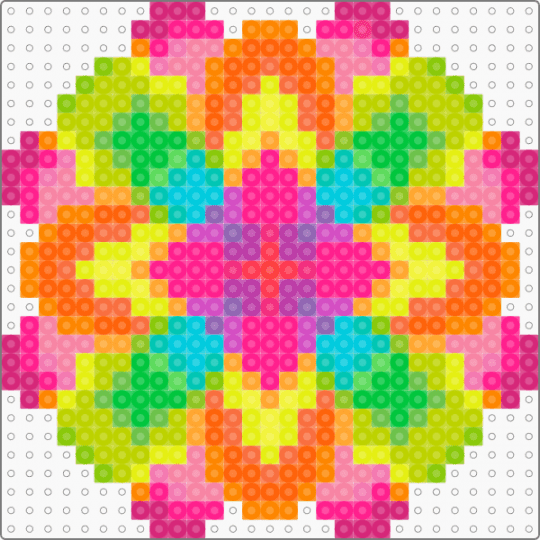 Remix: Psychedelic Mandala (Rainbow) - pink,green,orange,colorful