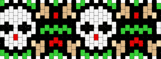 Christmas Skulls - black,beige,green,holidays