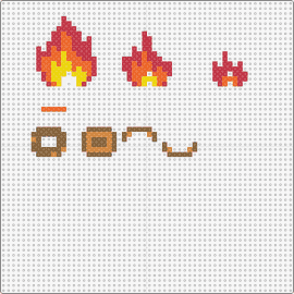 3d fire - fire,flames,3d,log,campfire,burn,yellow,red,orange,brown